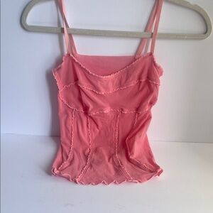 On Gossamer y2K Coral ruffled top